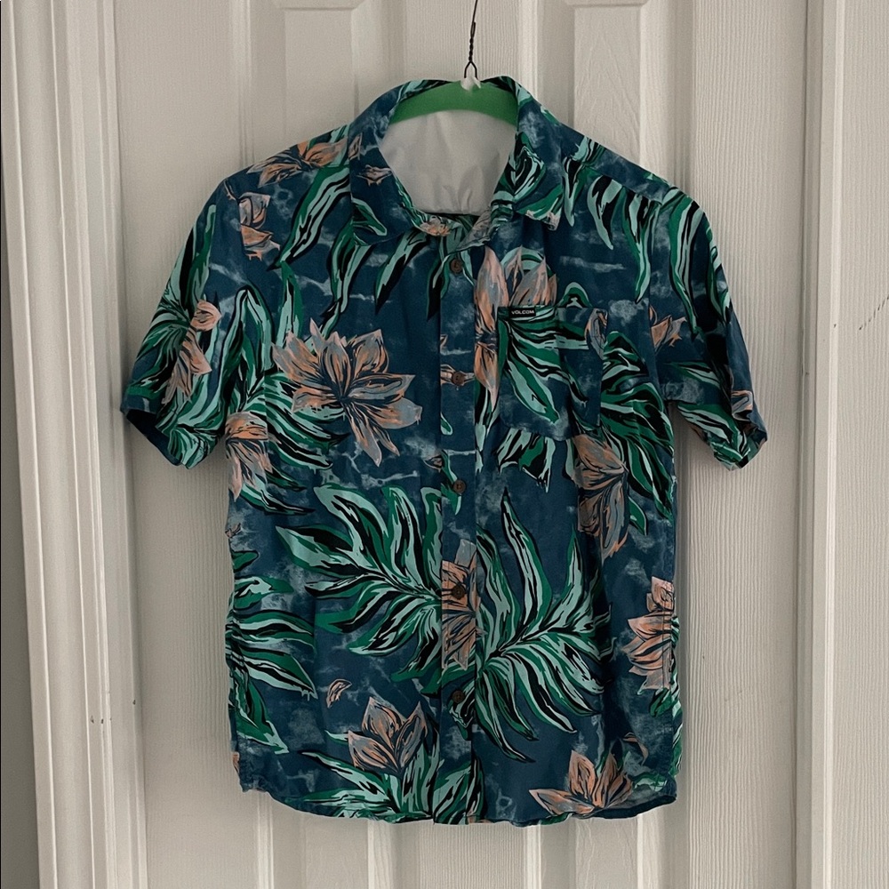 Volcom Boys Short Sleeve Hawaiian Shirt